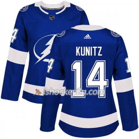 Dame NHL Tampa Bay Lightning Trøje Chris Kunitz 14 Adidas 2017-2018 Blå Authentic